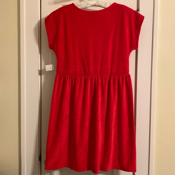 Trifles NWT Holiday Red Velvet Popover Dress, Unstructured Fit, Scoop neckline - Picture 2 of 7